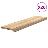Gradini 20 pz 100x30x2 cm in Rovere Massello Non Trattato