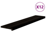 Gradini 12 pz Marrone-nero 120x30x2 cm Legno Massello Rovere