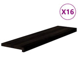 Gradini 16 pz Marrone-nero 100x25x2 cm Legno Massello Rovere