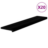 Gradini 20 pz Marrone-nero 120x25x2 cm Legno Massello Rovere