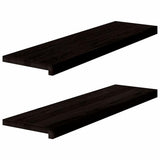 Gradini 2 pz Marrone-nero 90x30x2 cm Legno Massello Rovere