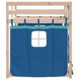 Letto a Castello senza Materasso Blu 90x190cm Massello Pino
