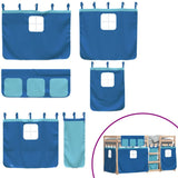 Letto a Castello senza Materasso Blu 90x190cm Massello Pino