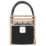 Letto a Castello senza Materasso Bianco e Nero 90x200cm in Pino