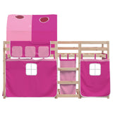 Letto a Castello senza Materasso Rosa 90x190 cm Legno di Pino