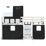 Letto a Castello senza Materasso Bianco e Nero 75x190 cm inPino