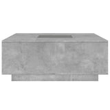 Tavolino Salotto con LED Infinity Grigio Cemento 100x100x40 cm