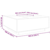 Tavolino Salotto Grigio Cemento 100x100x40 cm Legno truciolato