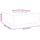 Tavolino Salotto Rovere Marrone 100x100x40 cm Legno truciolato