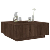 Tavolino Salotto Rovere Marrone 100x100x40 cm Legno truciolato
