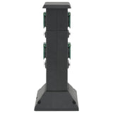 Colonna con Presa da Esterno a 4 Vie Nera e Verde 16x16x39,5cm