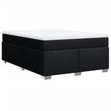 Giroletto a Molle con Materasso Nero 140x190 cm in Tessuto