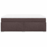 Giroletto a Molle con Materasso Marrone Scuro 140x190cm Tessuto
