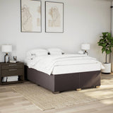 Giroletto a Molle con Materasso Marrone Scuro 140x200cm Tessuto