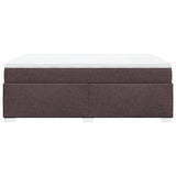 Giroletto a Molle con Materasso Marrone Scuro 140x200cm Tessuto