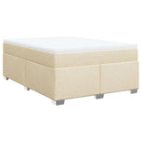Giroletto a Molle con Materasso Crema 140x200 cm in Tessuto