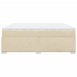 Giroletto a Molle con Materasso Crema 200x200 cm in Tessuto