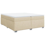 Giroletto a Molle con Materasso Crema 200x200 cm in Tessuto