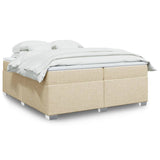 Giroletto a Molle con Materasso Crema 200x200 cm in Tessuto