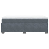 Giroletto a Molle con Materasso Grigio Scuro 80x200 cm Velluto