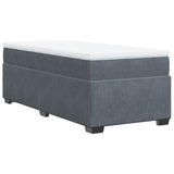 Giroletto a Molle con Materasso Grigio Scuro 80x200 cm Velluto