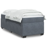 Giroletto a Molle con Materasso Grigio Scuro 80x200 cm Velluto