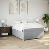 Giroletto a Molle con Materasso Grigio Chiaro 140x190cm Tessuto