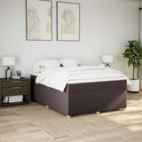 Giroletto a Molle con Materasso Marrone Scuro 140x190cm Tessuto