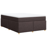 Giroletto a Molle con Materasso Marrone Scuro 140x190cm Tessuto