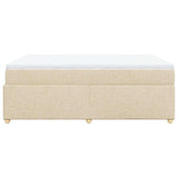 Giroletto a Molle con Materasso Crema 140x200 cm in Tessuto