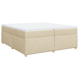 Giroletto a Molle con Materasso Crema 200x200 cm in Tessuto