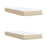 Giroletto a Molle con Materasso Crema 200x200 cm in Tessuto
