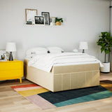 Giroletto a Molle con Materasso Crema 140x200 cm in Tessuto
