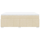 Giroletto a Molle con Materasso Crema 140x200 cm in Tessuto
