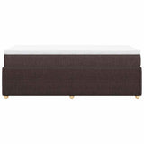 Giroletto a Molle con Materasso Marrone Scuro 90x200 cm Tessuto