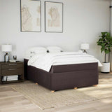 Giroletto a Molle con Materasso Marrone Scuro 140x200cm Tessuto