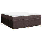 Giroletto a Molle con Materasso Marrone Scuro 180x200cm Tessuto