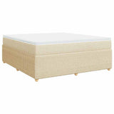 Giroletto a Molle con Materasso Crema 180x200 cm in Tessuto