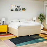 Giroletto a Molle con Materasso Crema 180x200 cm in Tessuto