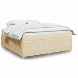 Giroletto a Molle con Materasso Crema 180x200 cm in Tessuto