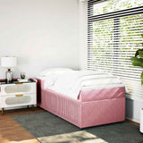 Giroletto a Molle con Materasso Rosa 90x200 cm in Velluto