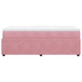 Giroletto a Molle con Materasso Rosa 90x200 cm in Velluto