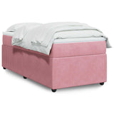 Giroletto a Molle con Materasso Rosa 90x200 cm in Velluto