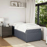 Giroletto a Molle con Materasso Grigio Scuro 100x200 cm Velluto