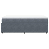 Giroletto a Molle con Materasso Grigio Scuro 100x200 cm Velluto