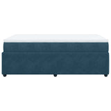 Giroletto a Molle con Materasso Blu Scuro 120x190 cm in Velluto