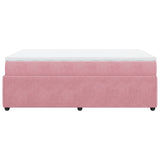 Giroletto a Molle con Materasso Rosa 120x190 cm in Velluto