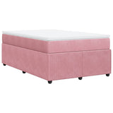 Giroletto a Molle con Materasso Rosa 120x190 cm in Velluto