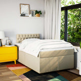 Giroletto a Molle con Materasso Crema 120x190 cm in Tessuto