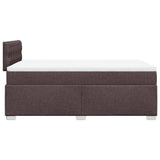 Giroletto a Molle con Materasso Marrone Scuro 120x200cm Tessuto